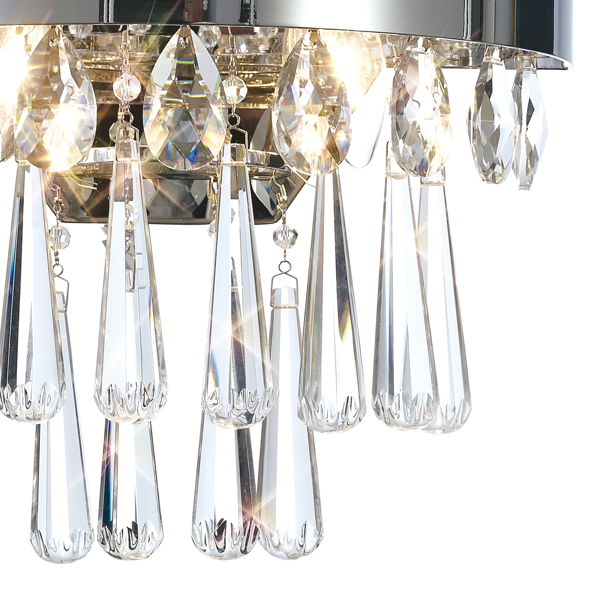 Sophia Crystal Wall Lights Diyas Flush Wall Lights